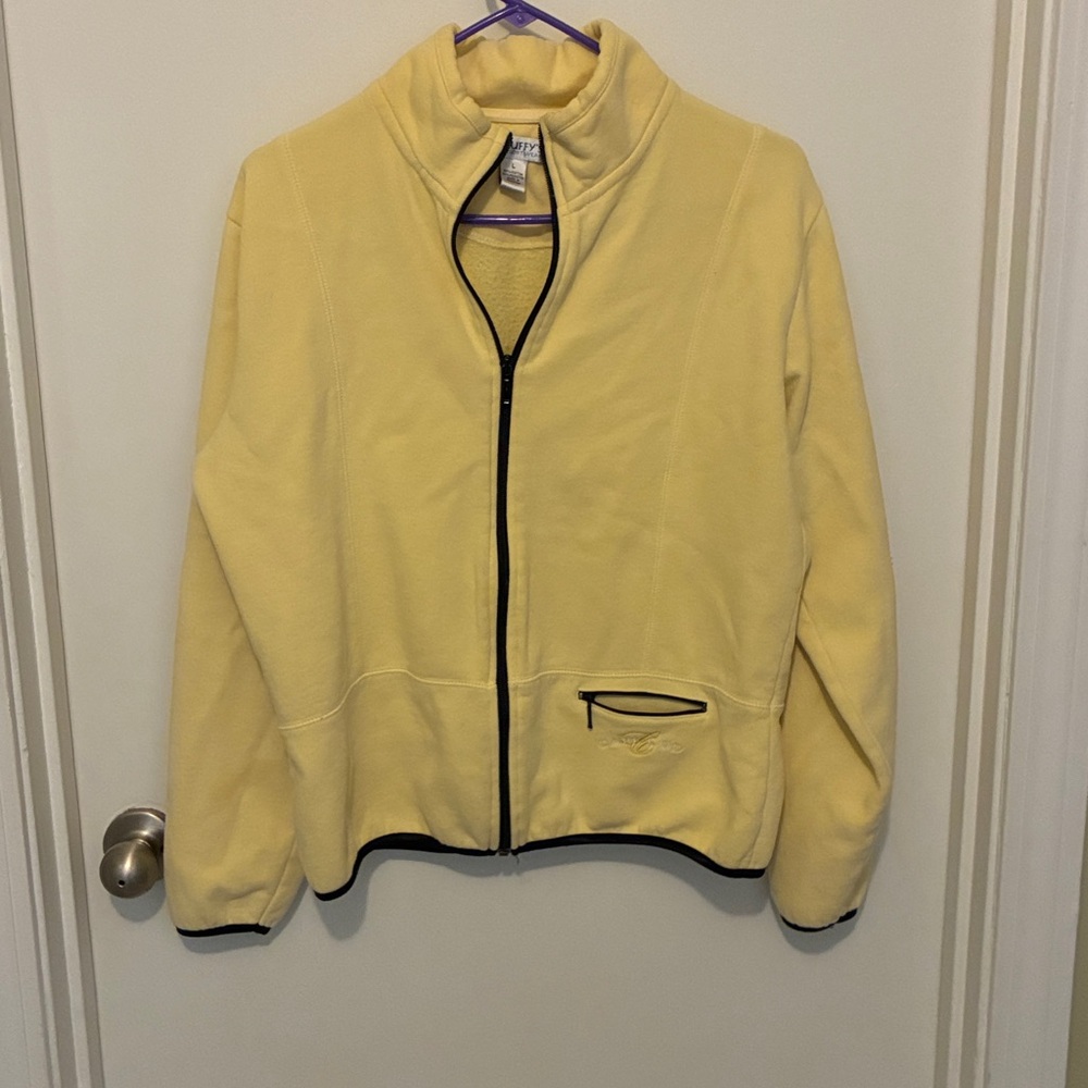 Cuffy’s size L Yellow Zip-Up Jacket with Black Trim